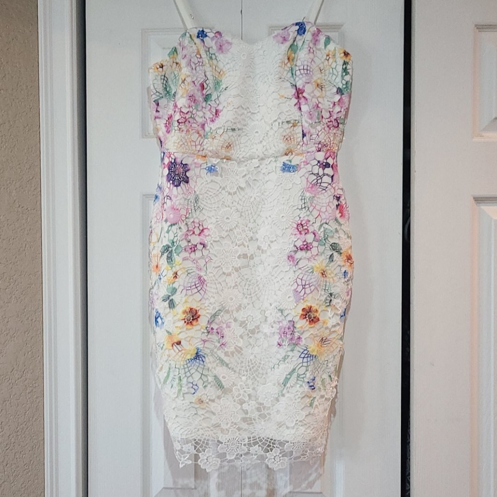 Womens White with multi dress